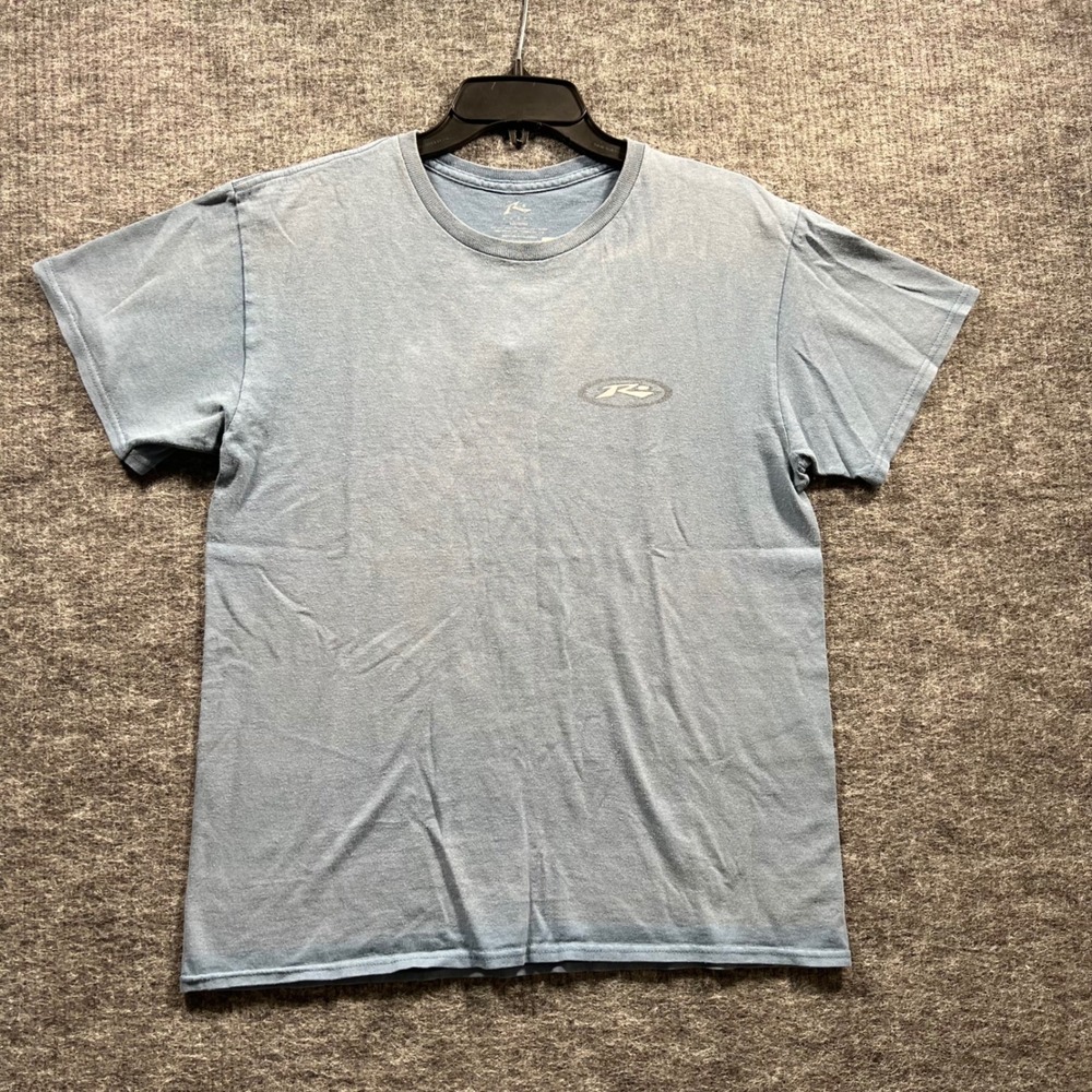 Rusty Surfboard Company Graphic T-Shirt Mens Medium Blue Surf Skate Tee
